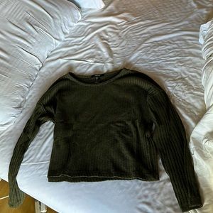 Cropped olive sweater